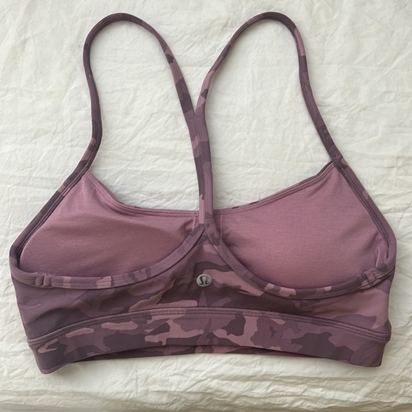 ‼️SOLD‼️Lululemon Flow Y Nulu Bra Top Incognito Camo Pink Taupe - Picture 4 of 5